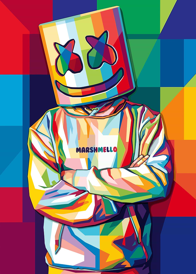 Colorful Pop Art Marshmello Portrait