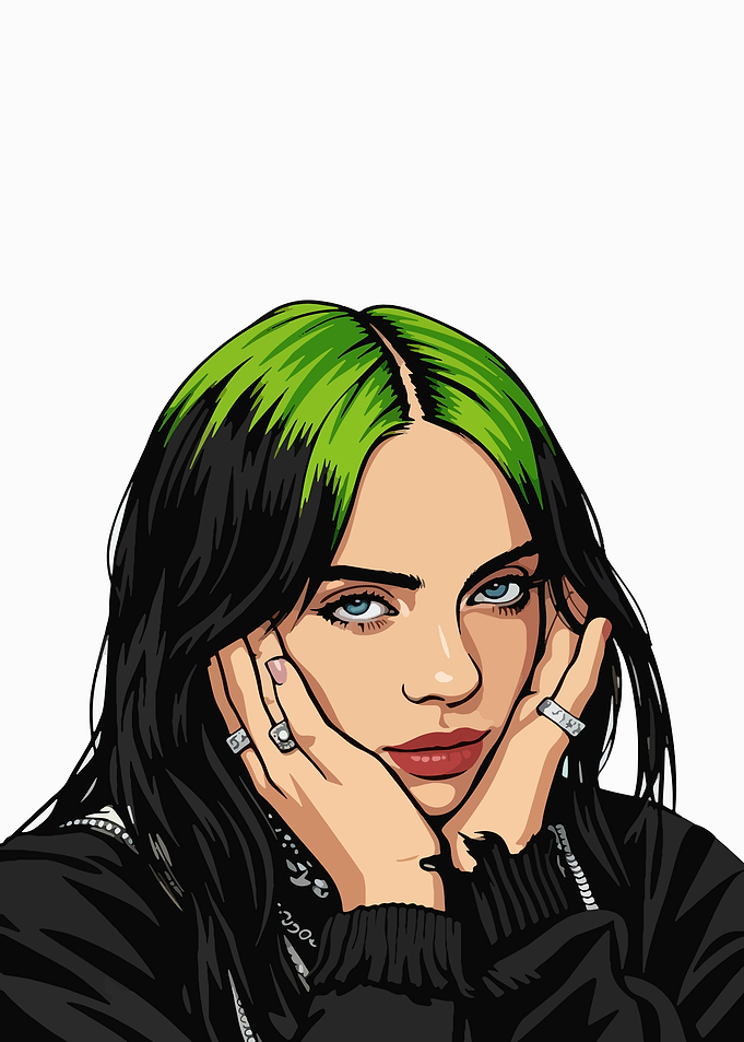 Billie Eilish Digital Portrait Illustration
