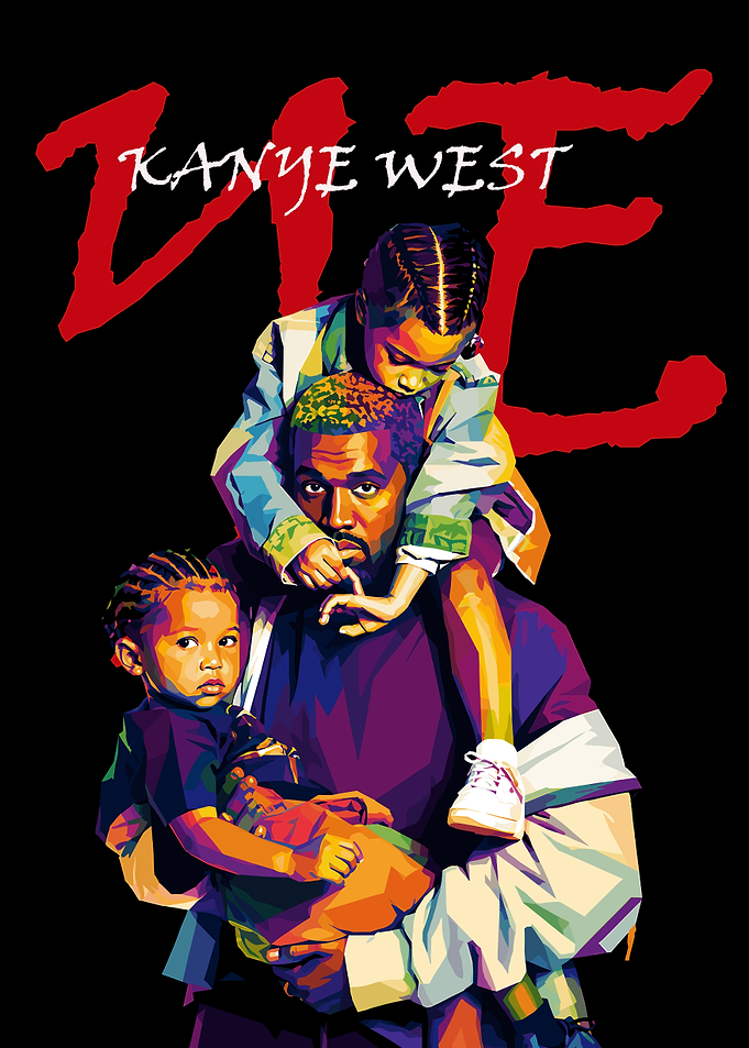 Kanye West with Children Pop Art