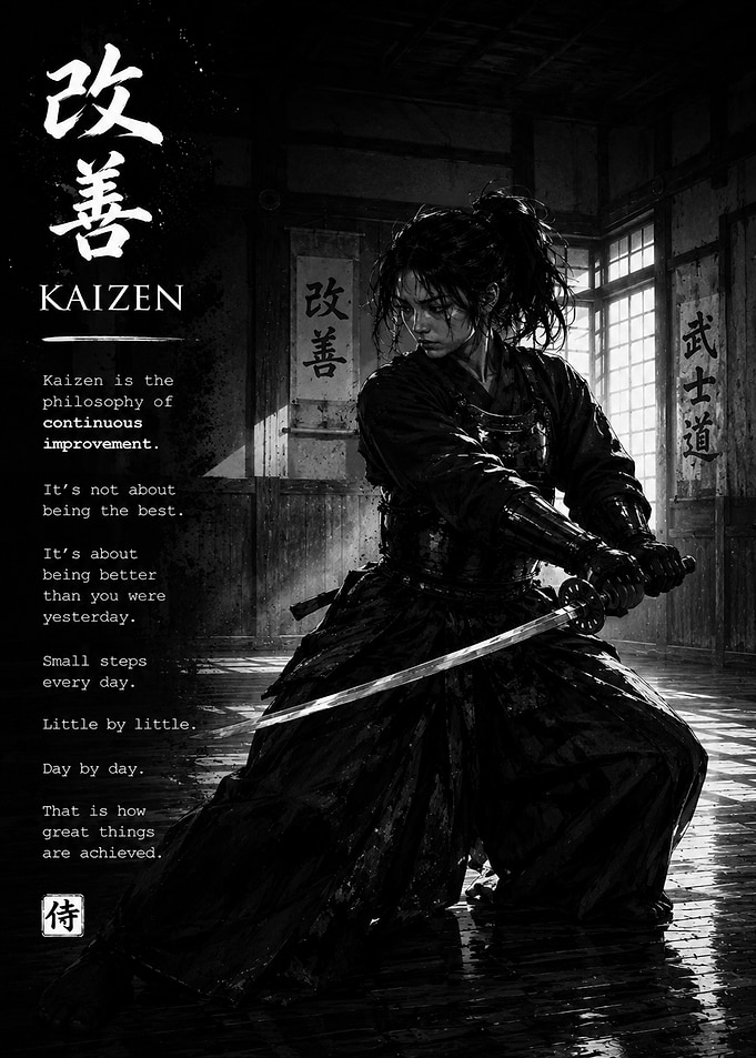 Kaizen Samurai Philosophy Poster
