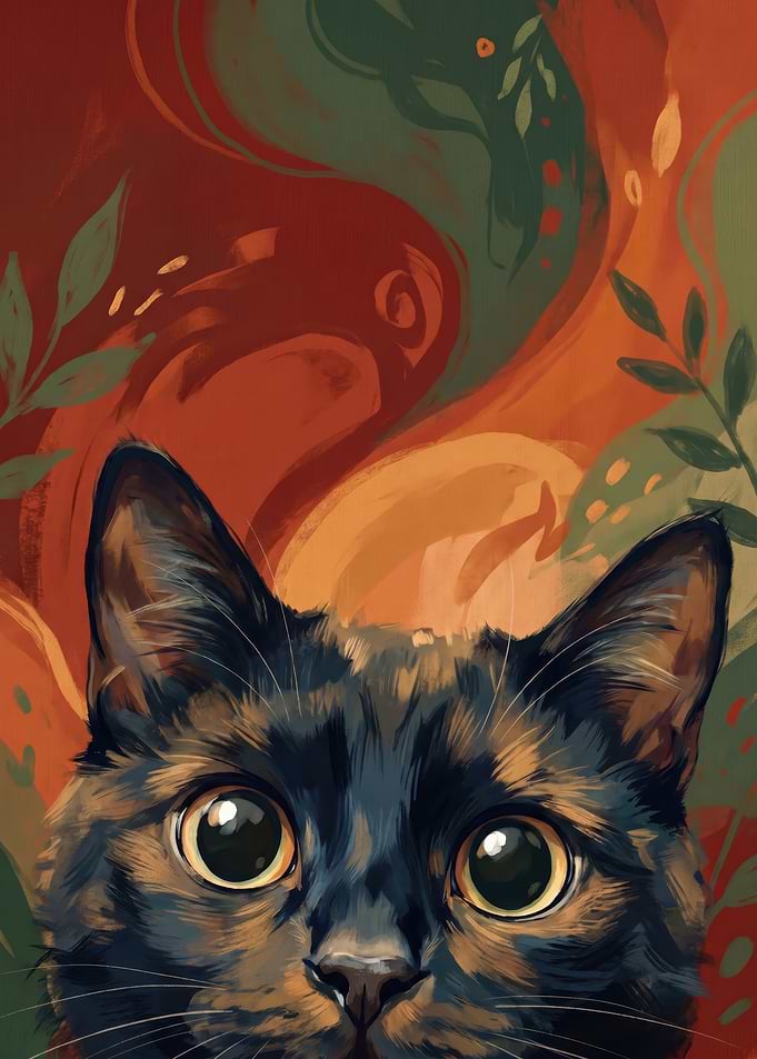 Artistic Portrait of a Tortoiseshell Cat