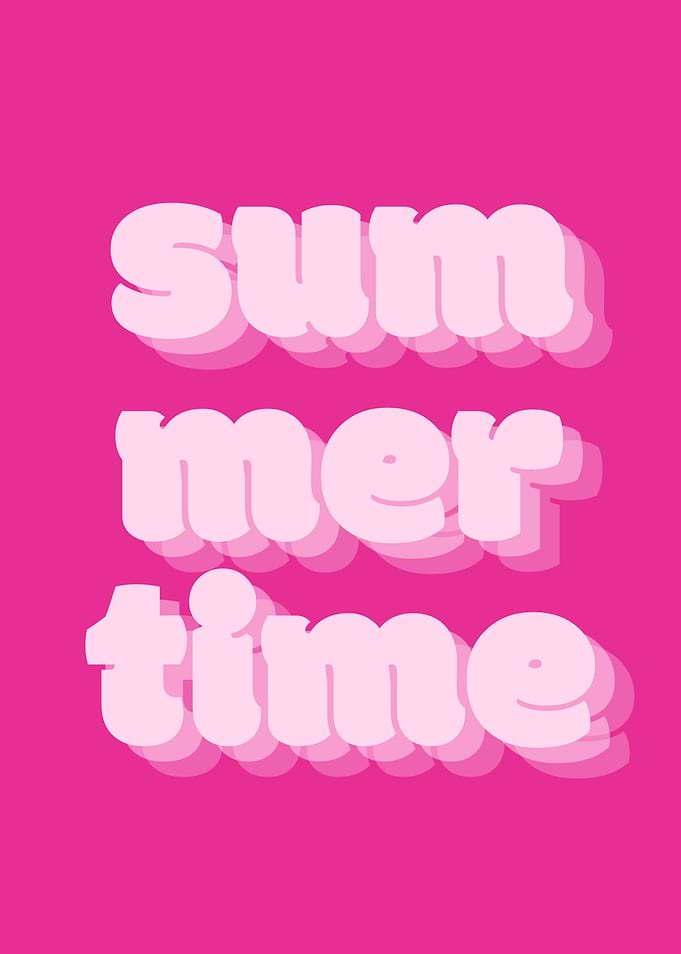 Retro Pink Summertime Typography Poster