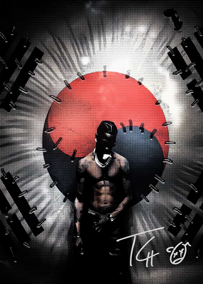 Travis Scott South Korean Flag Poster