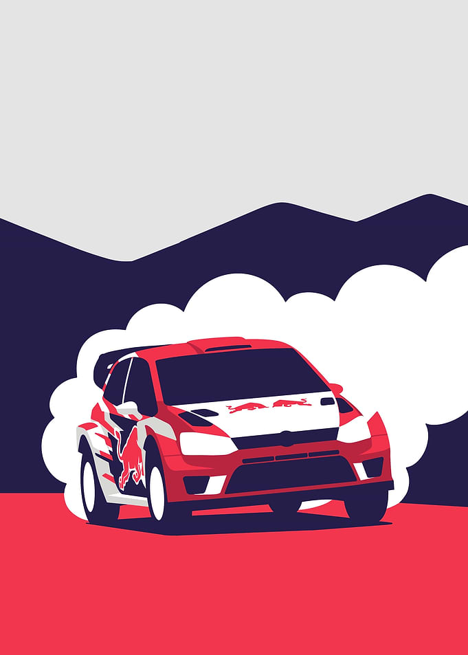 Rally Car Drift Illustration
