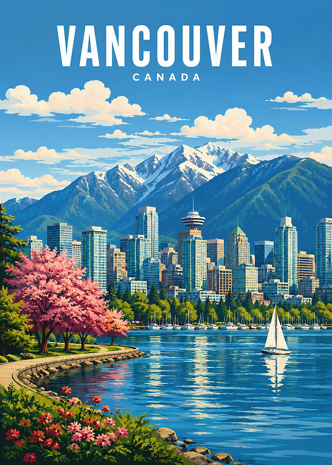 Vancouver Canada Travel Poster