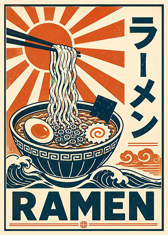 Vintage Japanese Ramen Poster