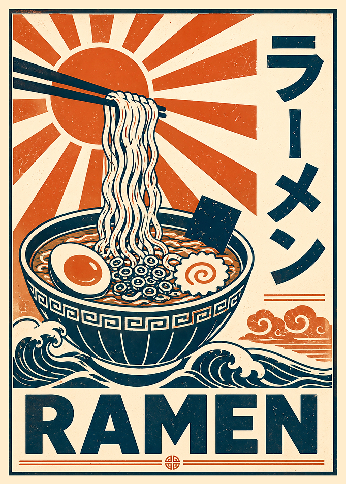 Vintage Japanese Ramen Poster