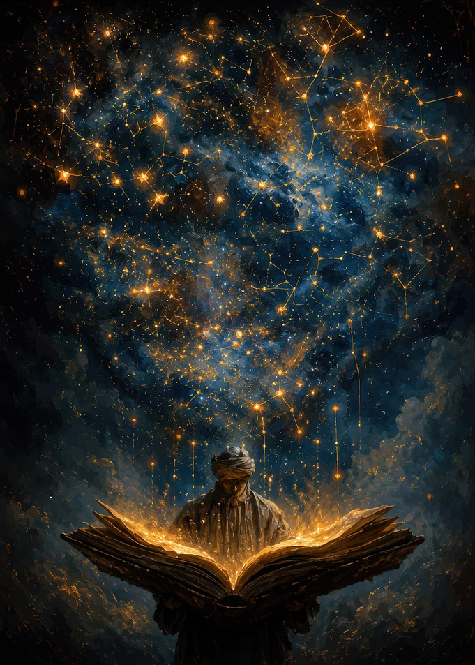 Wizard Reading Cosmic Book