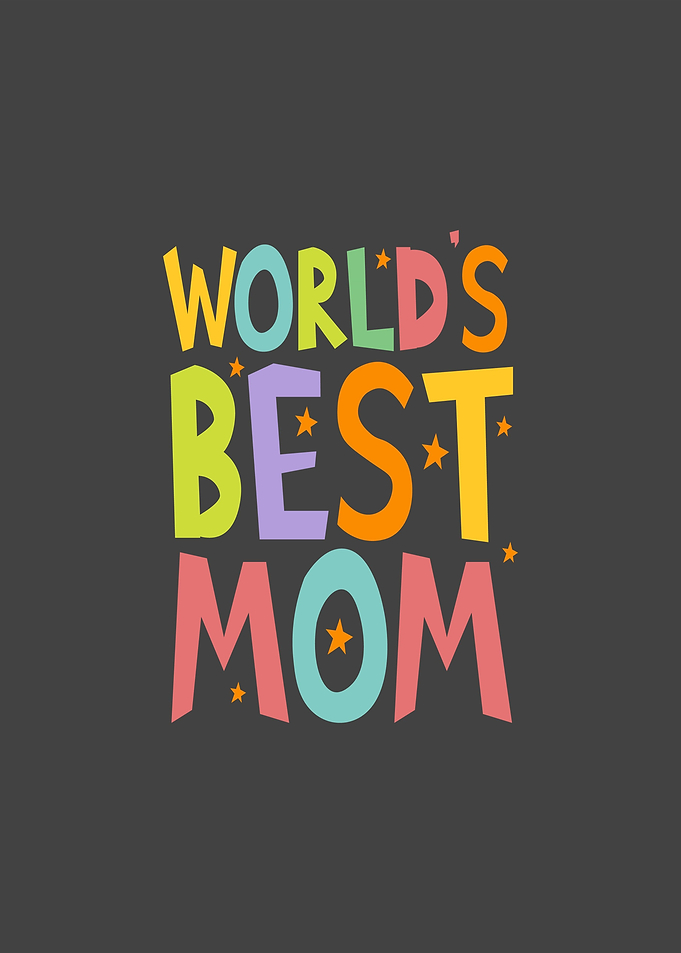 World's Best Mom Colorful Typography