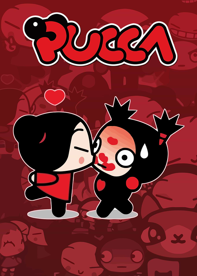 Pucca Kissing Garu Cartoon Poster
