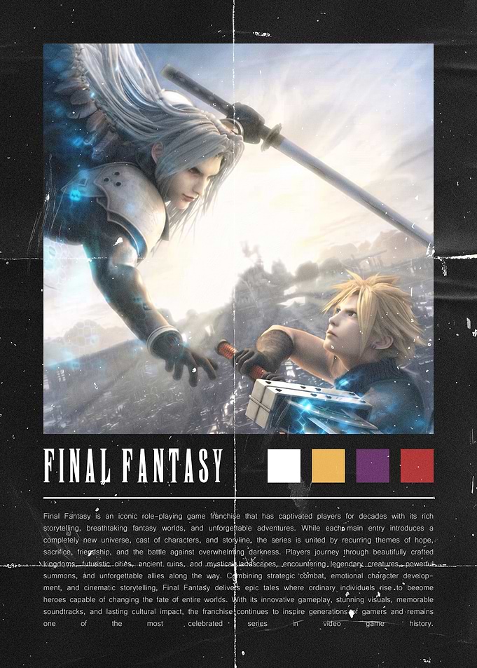 Final Fantasy Cloud and Sephiroth Poster