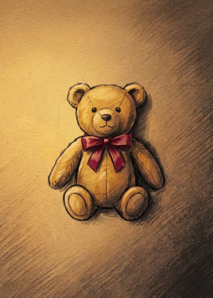 Vintage Style Teddy Bear Illustration