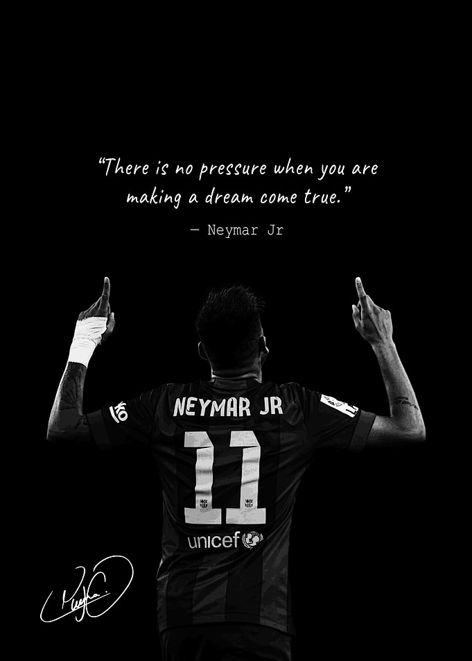 Neymar Jr Inspirational Football Poster