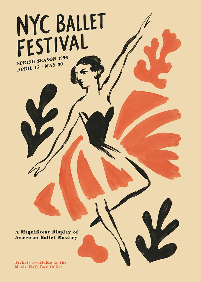 Vintage NYC Ballet Festival Poster