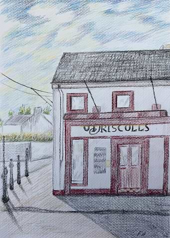 Colored Pencil Drawing of O'Driscolls Shop