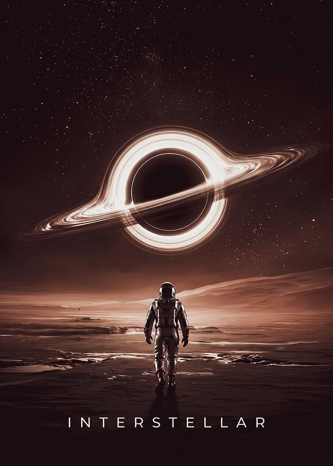 Interstellar Movie Poster with Black Hole