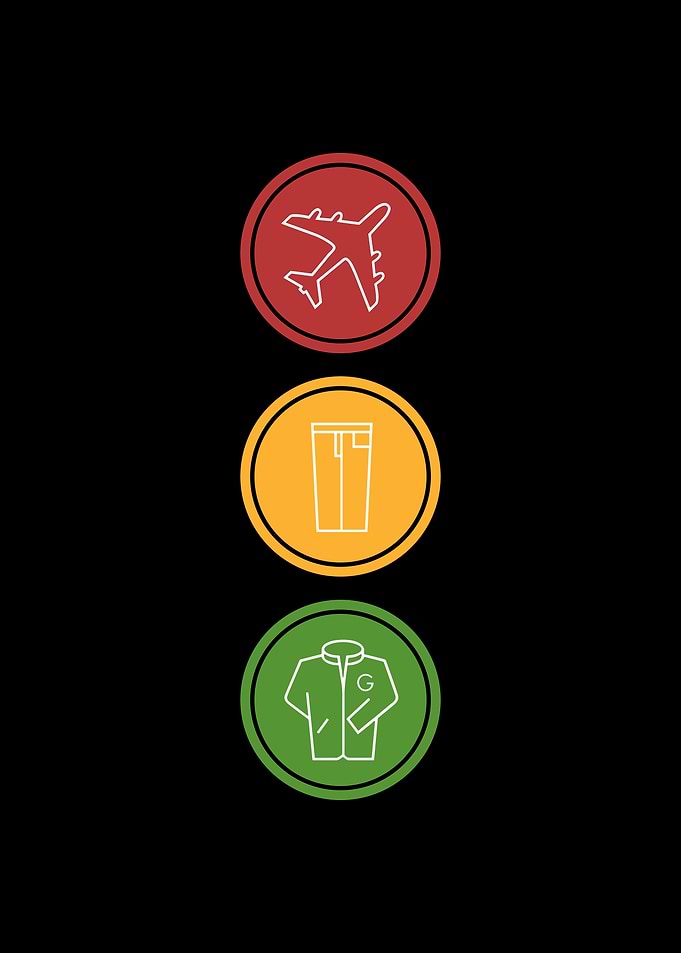 Minimalist Traffic Light Fashion Icons