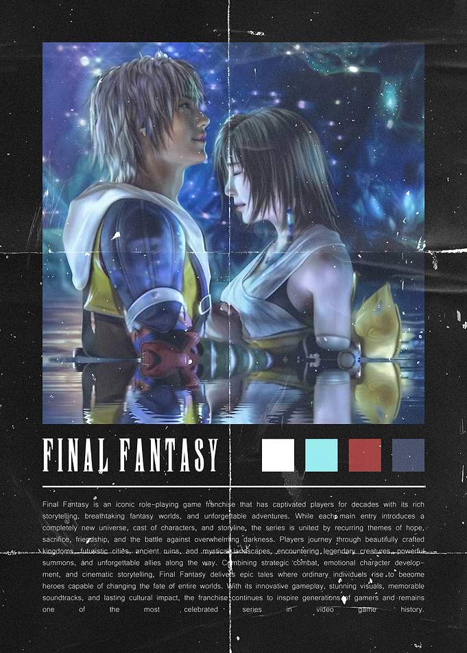 Final Fantasy X Tidus and Yuna Poster