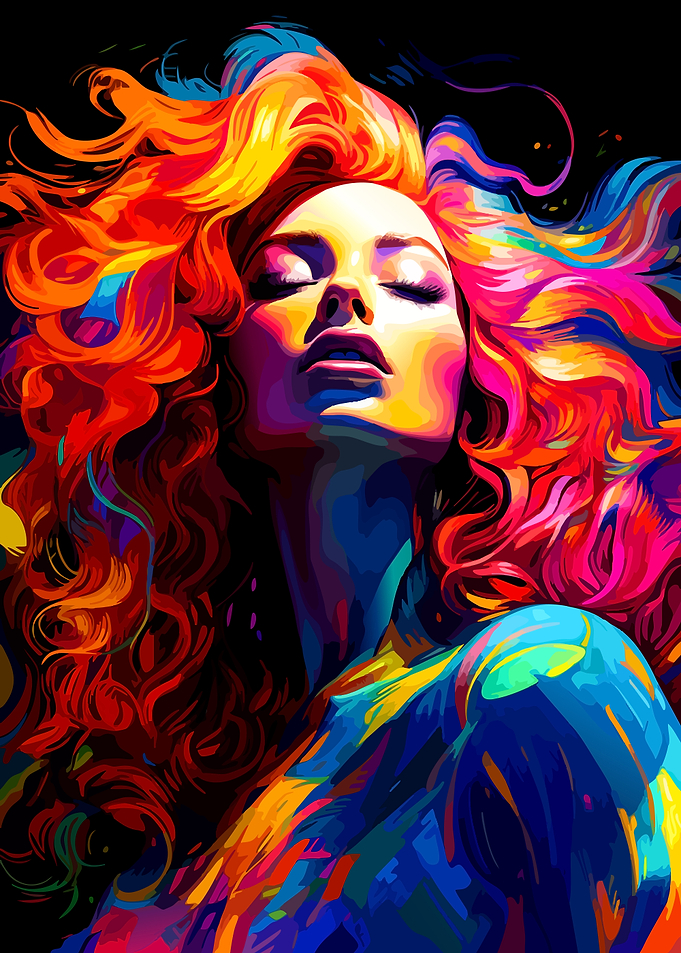Vibrant Colorful Portrait of a Woman