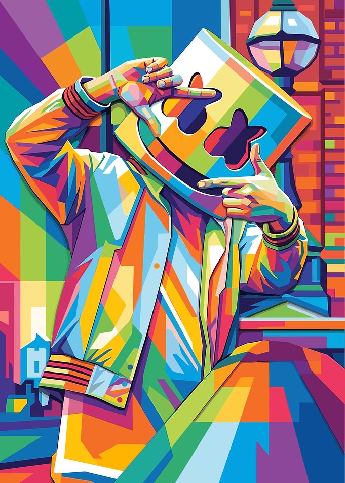 Colorful Pop Art Marshmello Portrait