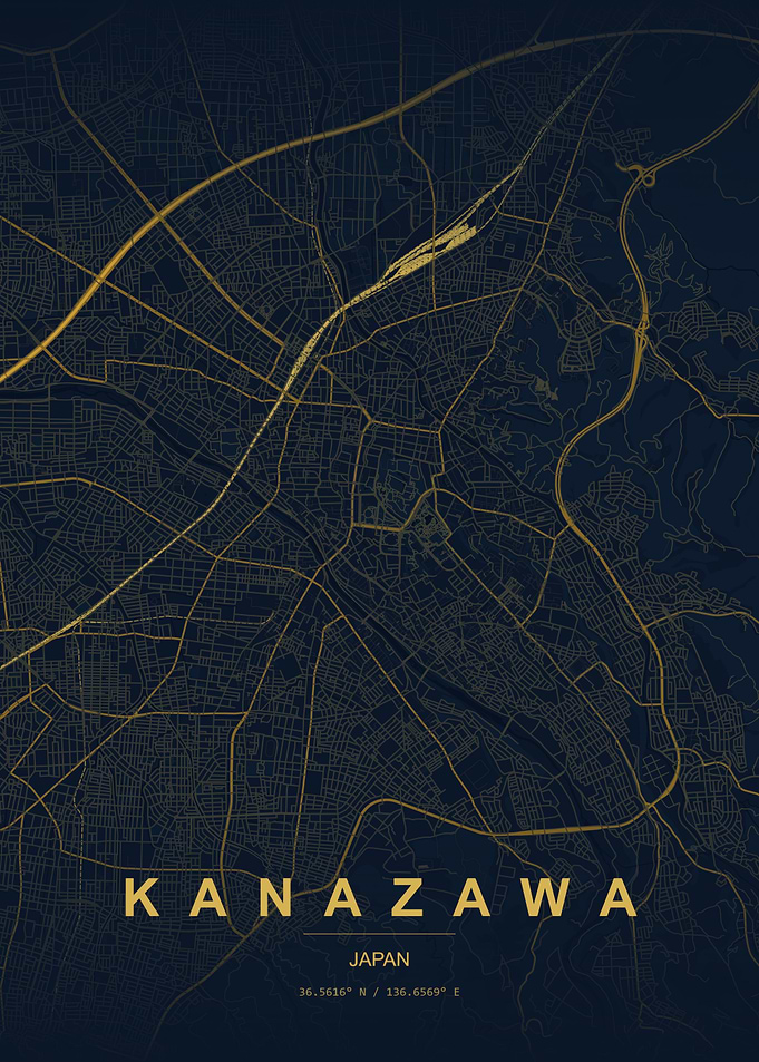 Kanazawa Japan City Map Poster