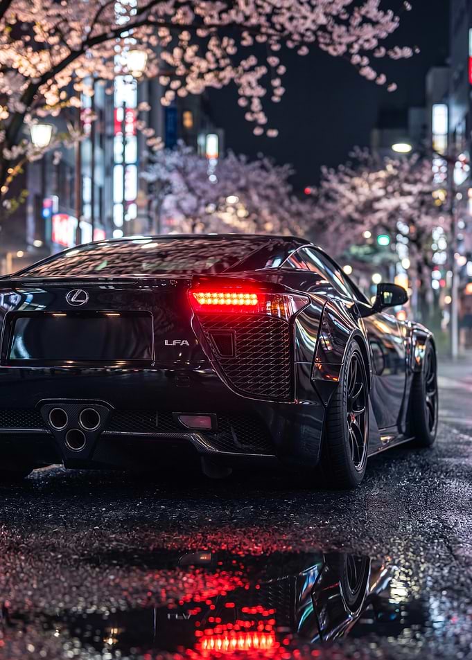 Lexus LFA night cherry blossoms