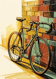 Artistic Illustration of a Road Bike