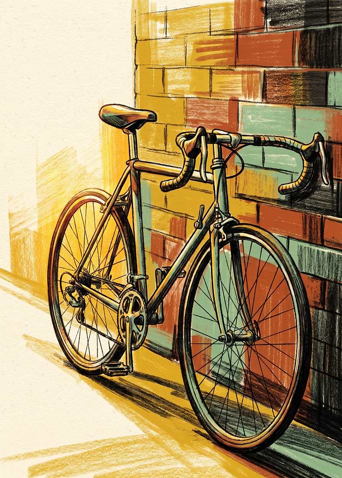 Artistic Illustration of a Road Bike