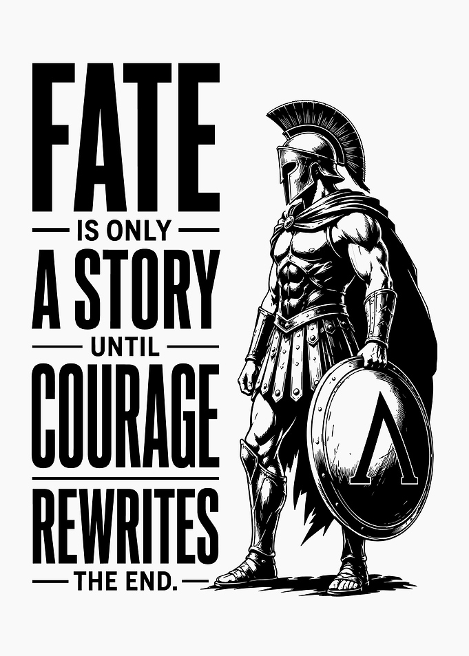 Spartan Warrior Courage Motivation Poster