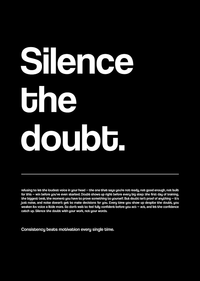 Silence the Doubt Inspirational Quote Poster