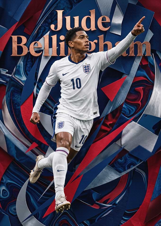 Jude Bellingham England Football Poster