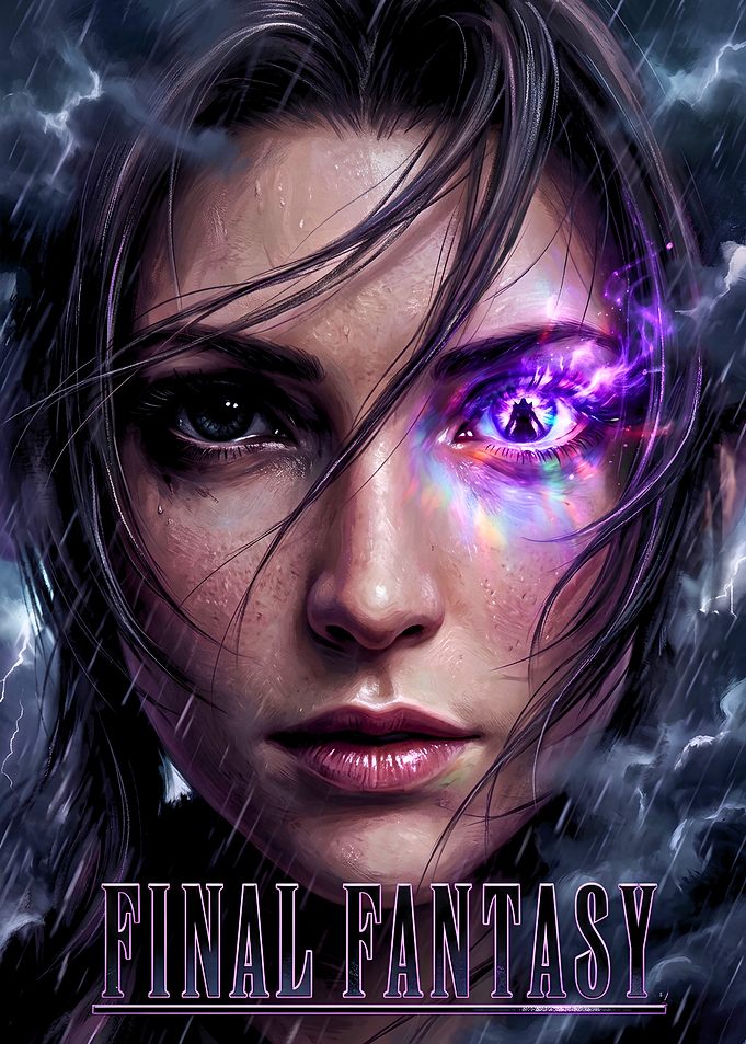Final Fantasy Portrait with Glowing Eye