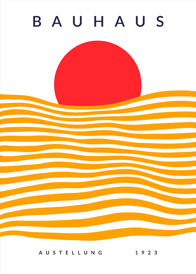 Bauhaus | Red sun and orange ocean