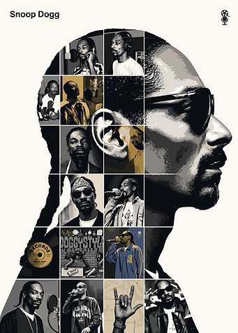 Snoop Dogg Mosaic Portrait Poster