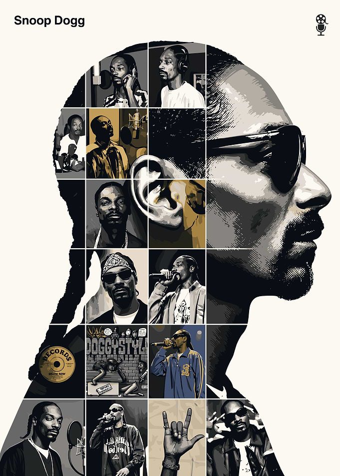 Snoop Dogg Mosaic Portrait Poster