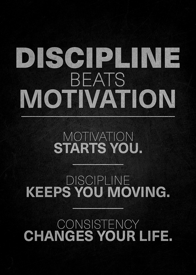 Discipline Beats Motivation Motivational Poster