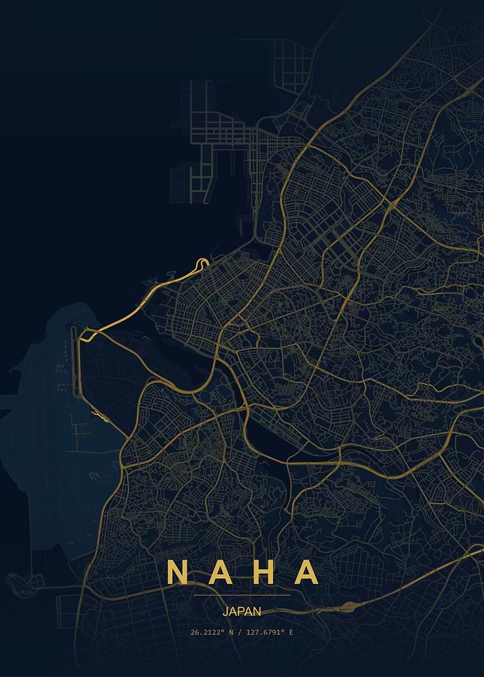 Naha Japan City Map Poster