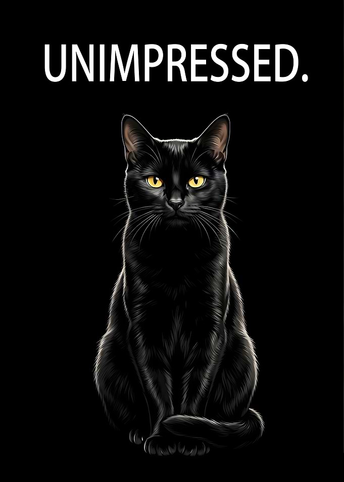 Unimpressed Black Cat Poster
