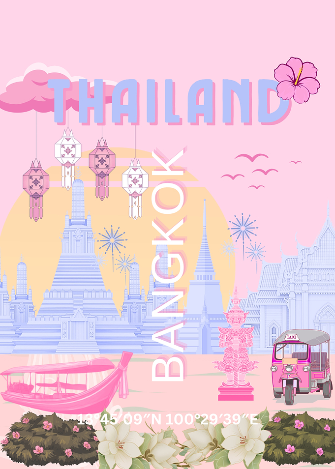 Bangkok Thailand Travel Poster