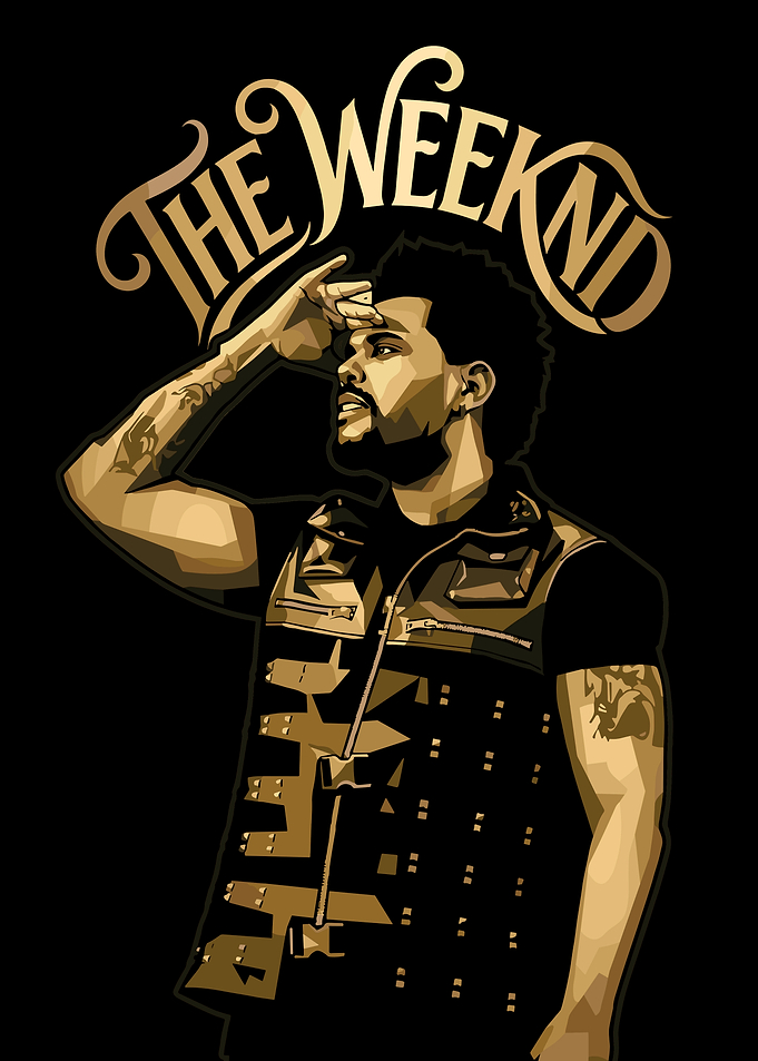 The Weeknd Gold Vector Portrait