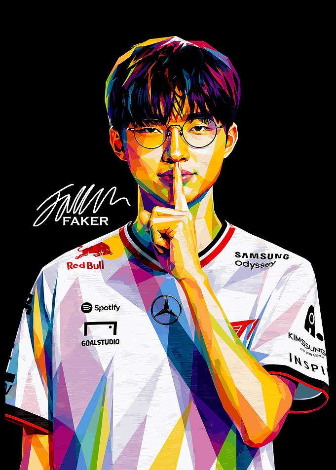 Faker T1 Pop Art Portrait