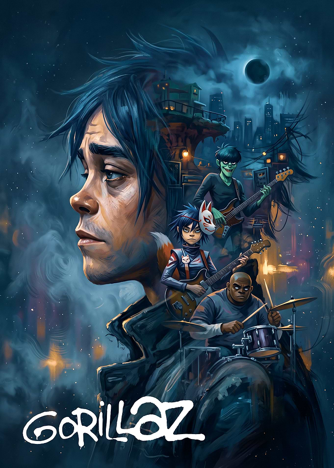 Gorillaz Band Members Artistic Poster