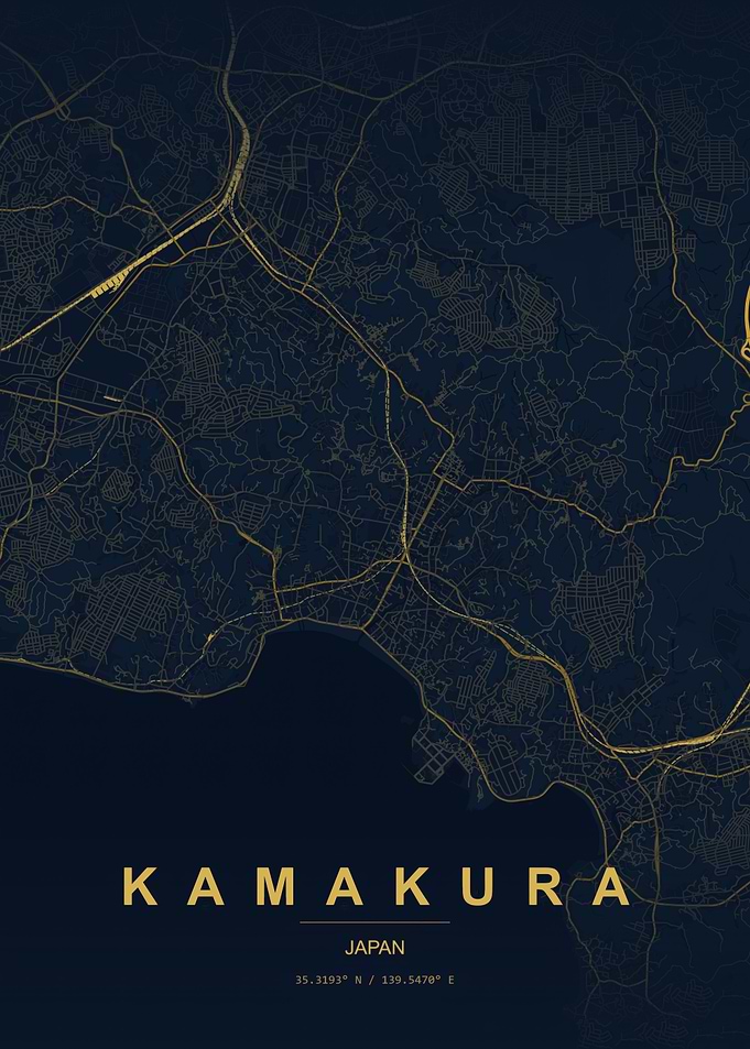 Kamakura Japan Minimalist Map Poster