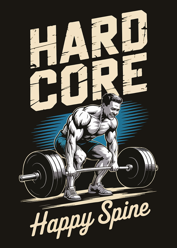 Hardcore Happy Spine Weightlifting Graphic