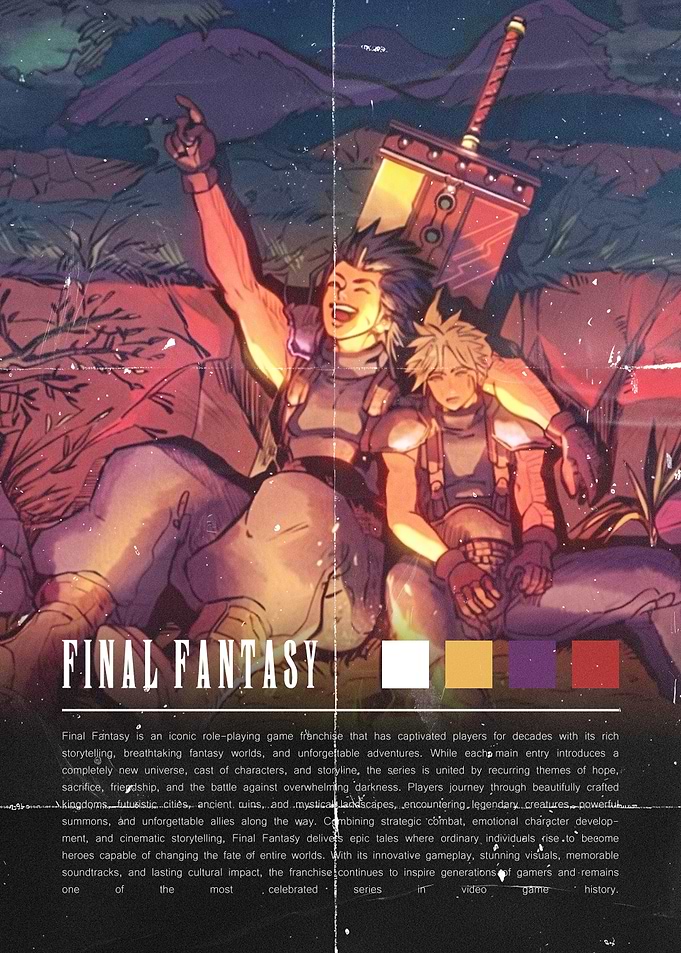 Final Fantasy Zack and Cloud Illustration
