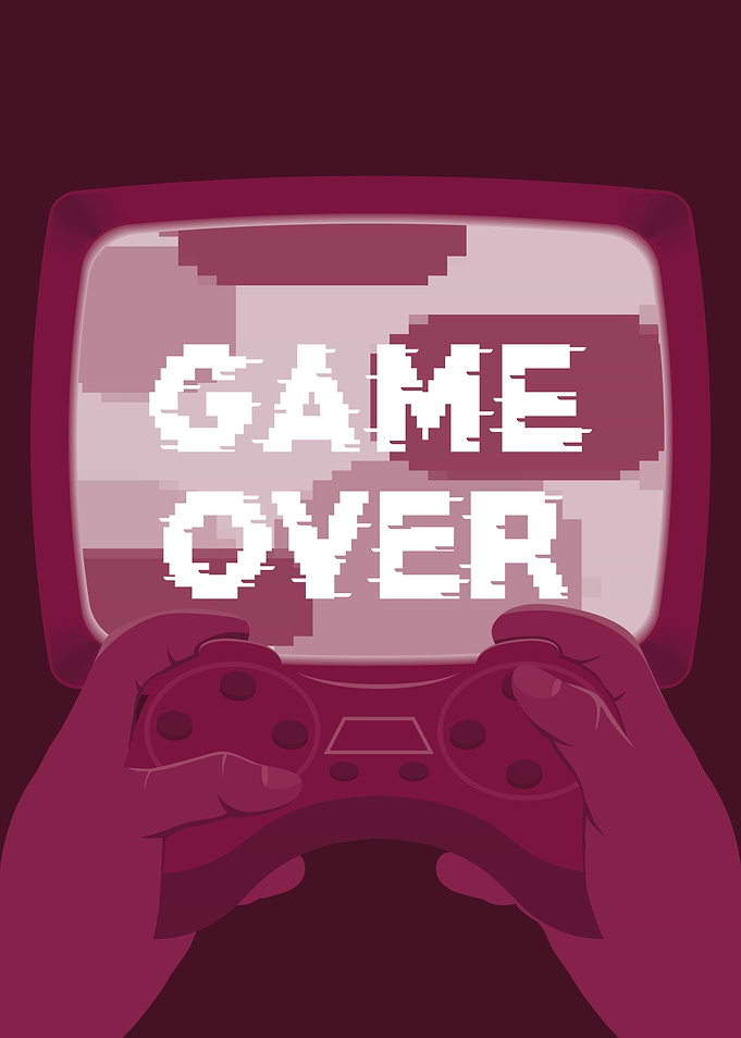 Game Over Retro Gaming Illustration