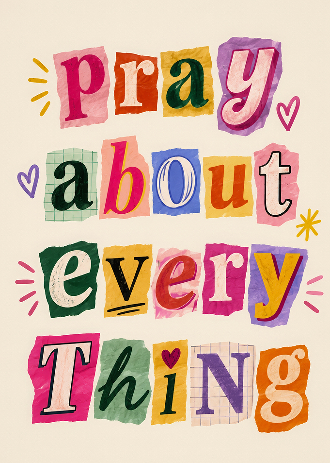 Pray About Everything Collage Art