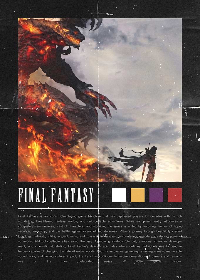 Final Fantasy Poster with Ifrit