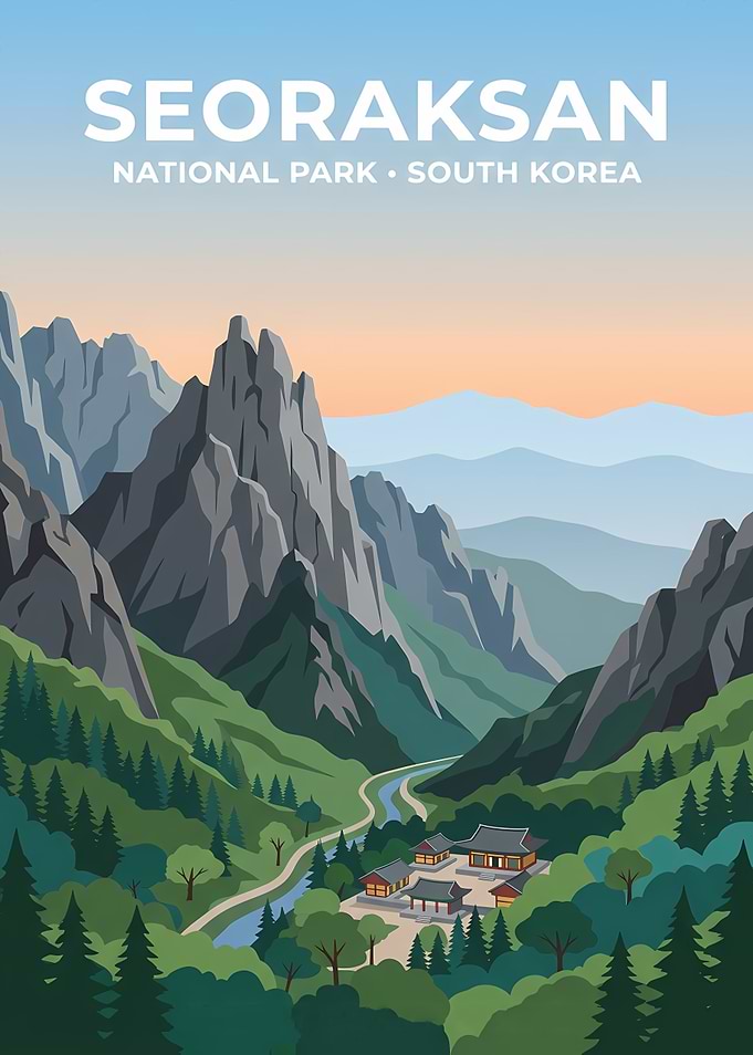 Seoraksan National Park Travel Poster