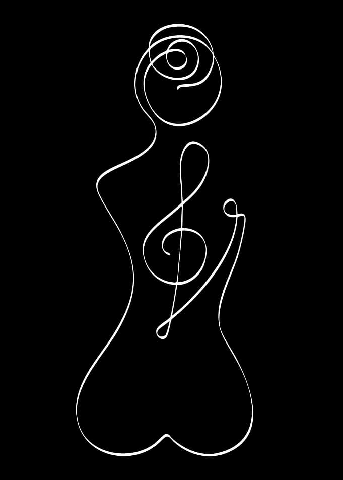 Minimalist Treble Clef Female Silhouette